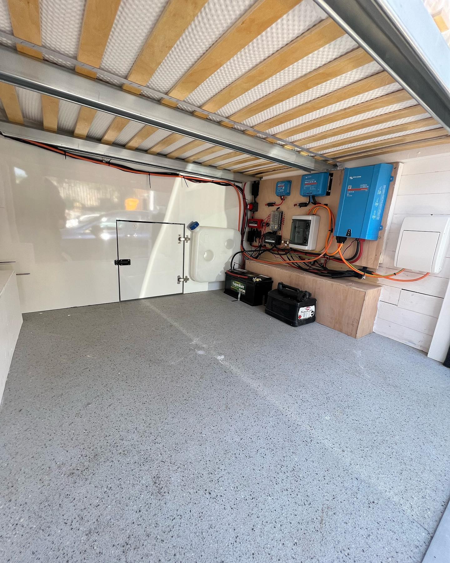 Campervan conversion with bed made up