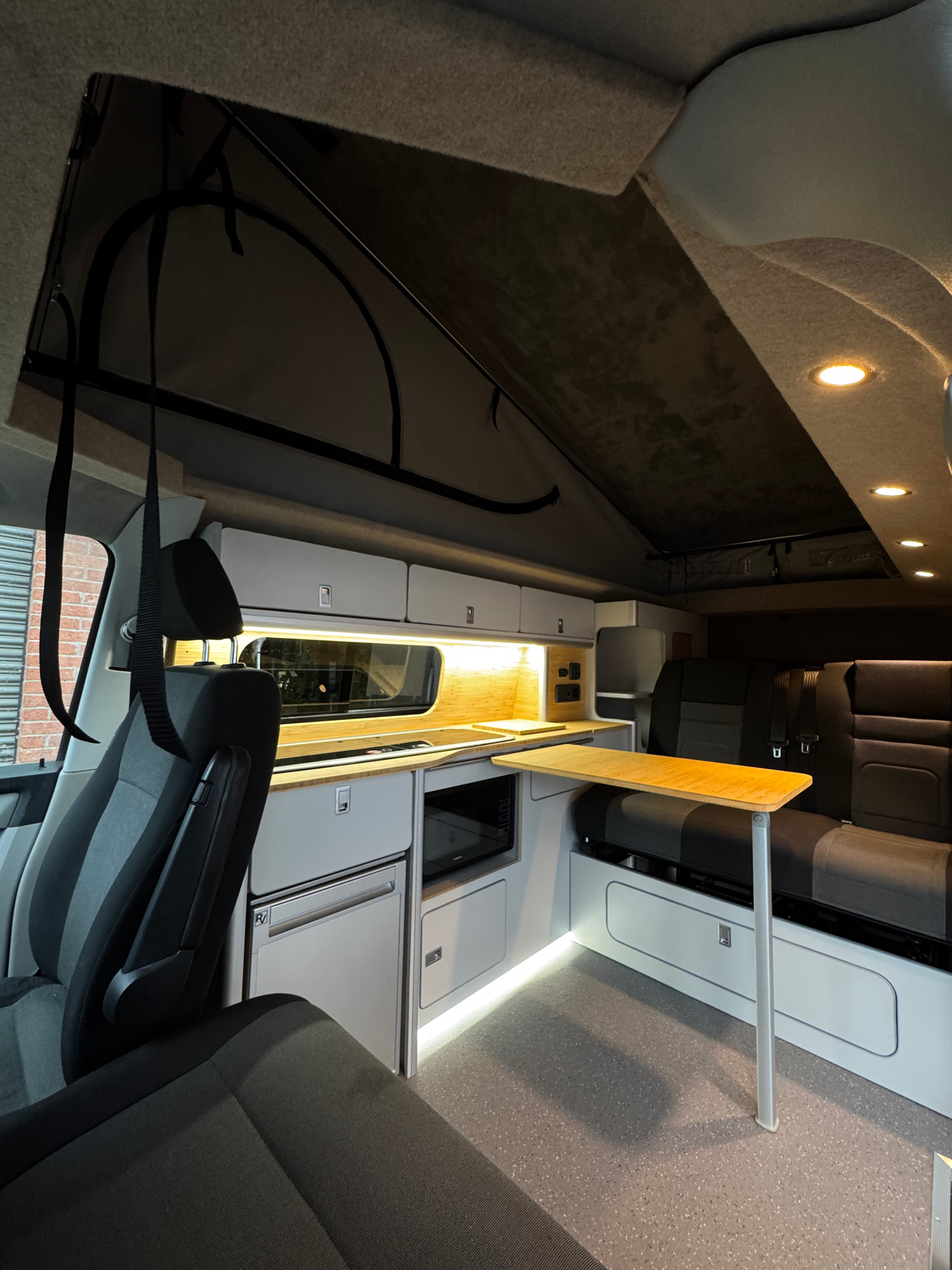 Finished campervan interior