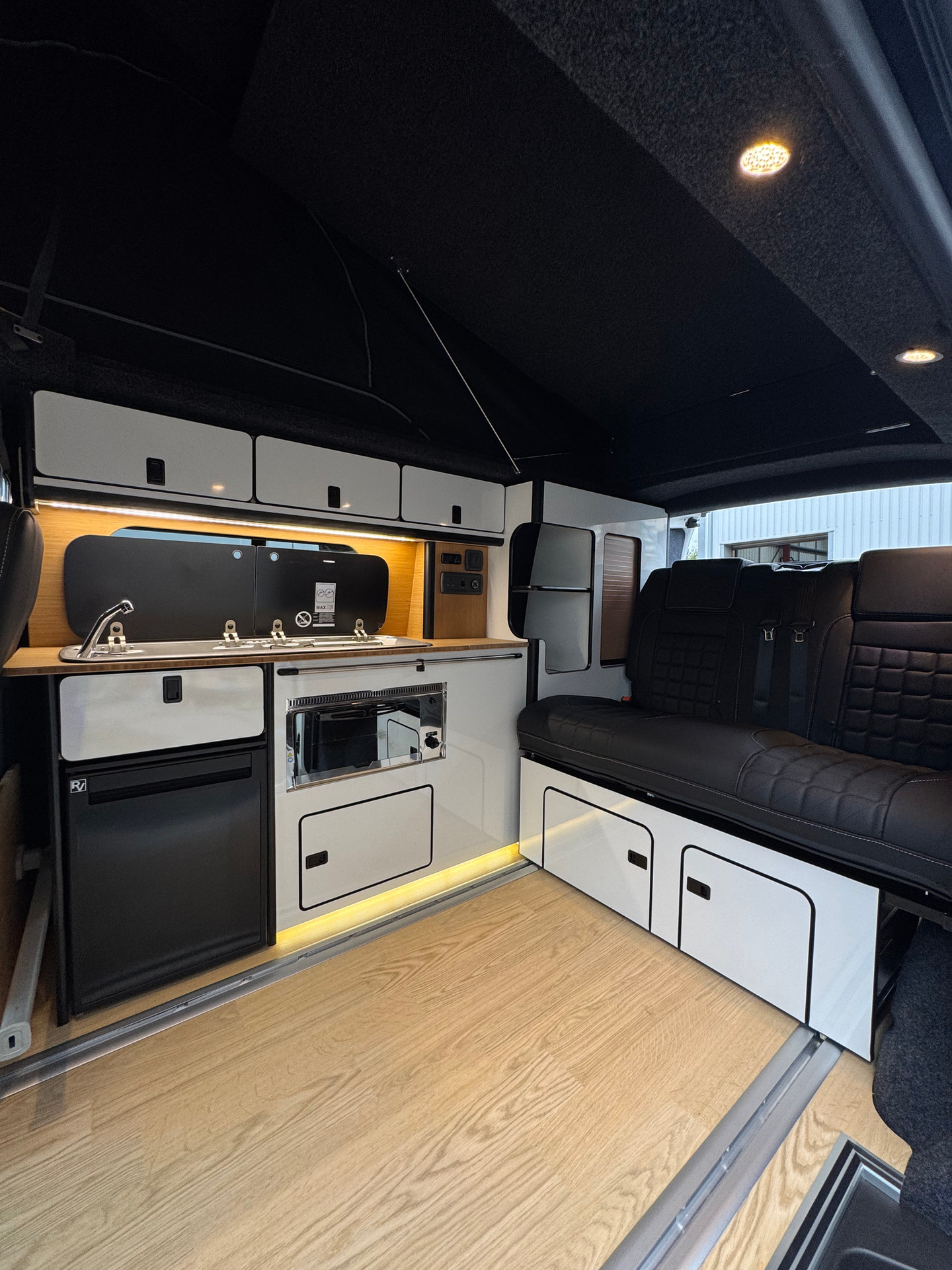 VW Transporter interior with RIB bed